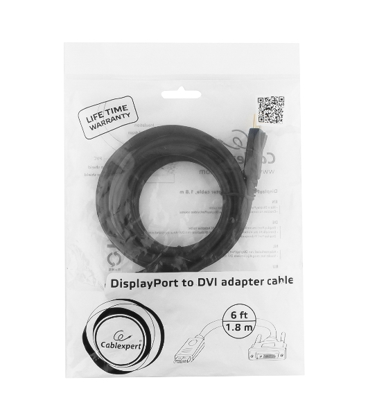 Кабель-переходник Cablexpert DisplayPort (M) в DVI-D (M) 1.8м (CC-DPM-DVIM-6)
