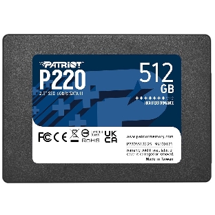 Накопитель SSD Patriot P220, 512Gb, SATA III, 2.5', R/W 550/500