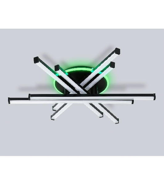 Потолочный светодиодный светильник Ambrella light FL6272 BK черный 76W 3000K-6400K+RGB 700*615*135 (ПДУ ИК)