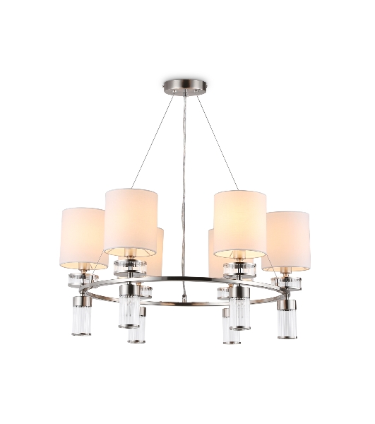 Люстра Ambrella light LH71291/6 SN/WH никель/белый E14/6 max 40W D680*730