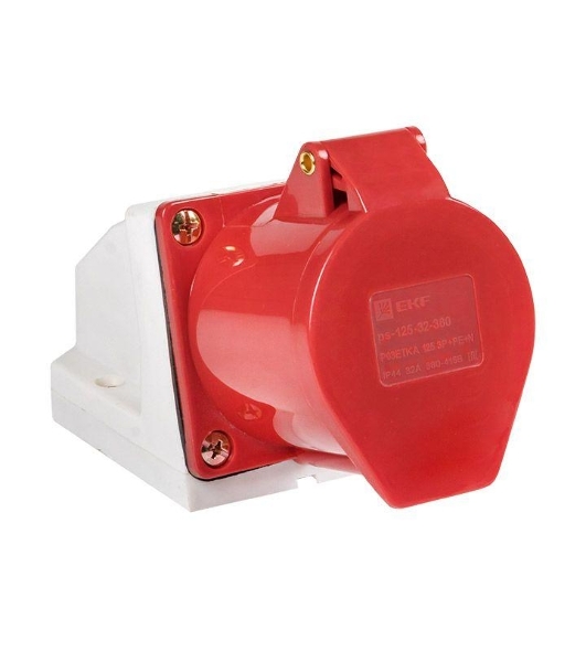 Розетка наруж. уст. 32А 380В 3P+РЕ+N IP44 (125) EKF ps-125-32-380