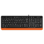 Клавиатура проводная A4Tech Fstyler FKS10, USB, черный/оранжевый, фото 1