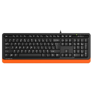 Клавиатура проводная A4Tech Fstyler FKS10, USB, черный/оранжевый