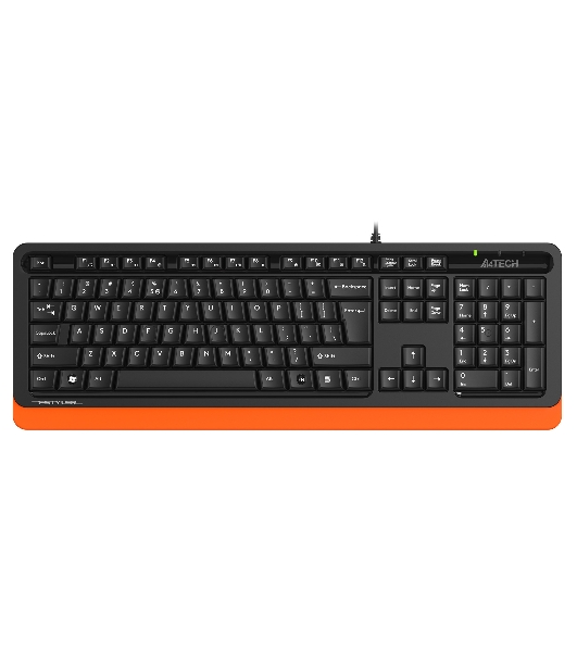 Клавиатура проводная A4Tech Fstyler FKS10, USB, черный/оранжевый