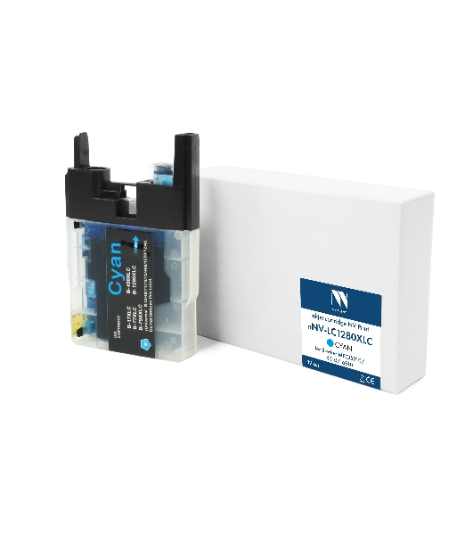 Картридж струйный NVPrint LC-1280XLC (NV-LC1280XLC) Cyan для Brother MFCJ5910/6510/6910 (19 мл) совместимый