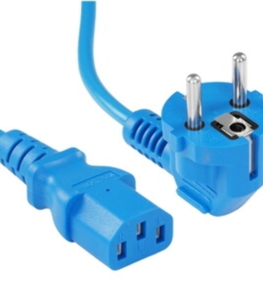 Кабель питания Cablexpert PC-186-VDE-B-1.8M, Schuko-C13, 3x0.75мм2, 10A, с заземлением, медь, 1.8м, синий, пакет