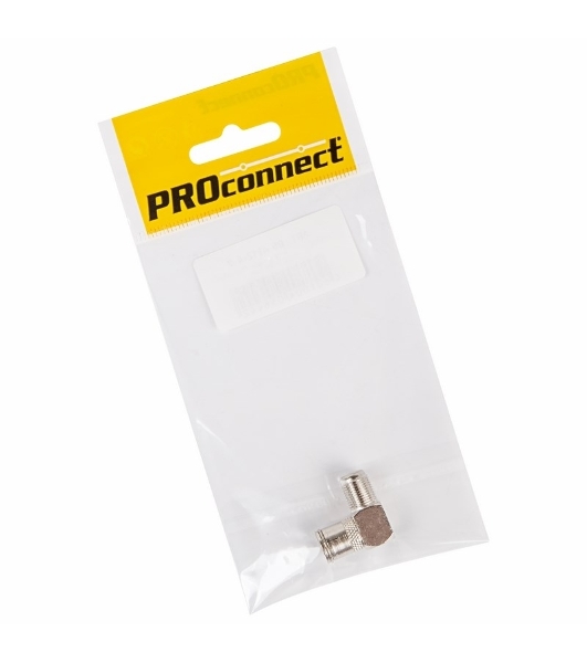 Переходник антенный PROconnect (гнездо F - гнездо TV), угловой (1 шт.) (пакет)