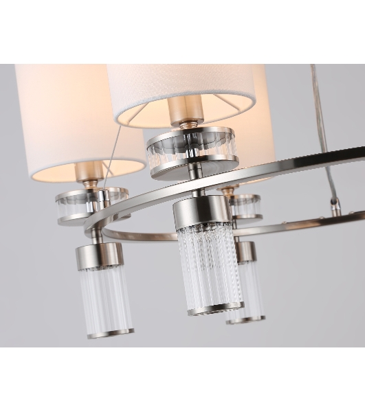 Люстра Ambrella light LH71291/6 SN/WH никель/белый E14/6 max 40W D680*730