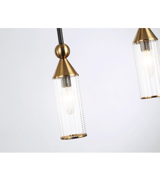 Светильник Ambrella light LH55254/4 BK/BS/CL черный/латунь/прозрачный E14*4 max 40W 845*65*1150