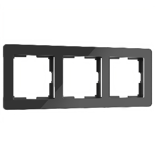 Рамка на 3 поста Acrylic (черный) W0032708