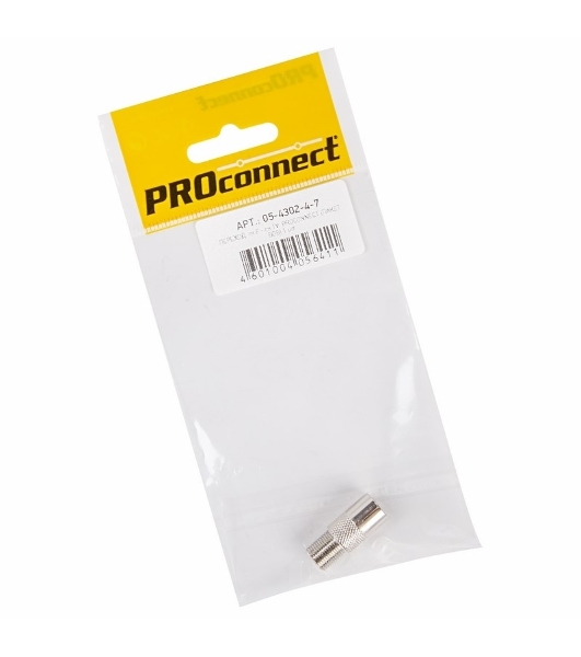Переходник антенный, (гнездо F - штекер TV), (1 шт.) (пакет) PROconnect