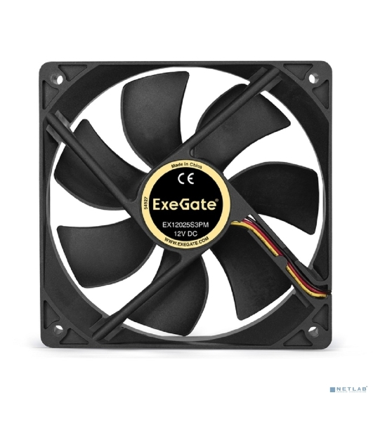 Вентилятор для корпуса ExeGate EX12025S3PM черный, 120 мм, 1500 об/мин, 24 дБ, 3 pin