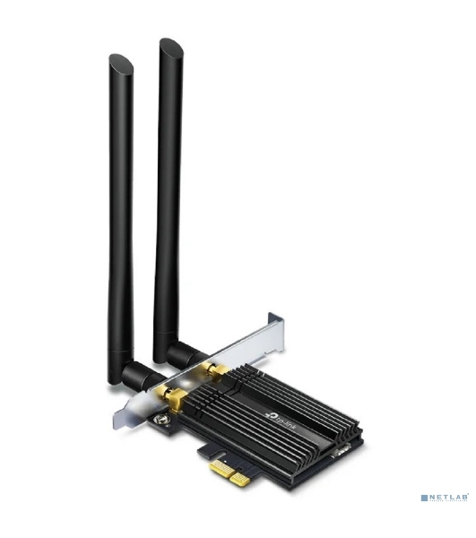 Адаптер Tp-Link ARCHER TX50E 11AX 3000Mbps dual-band PCI-E adapter, 2402Mbps at 5G and 574Mbps at 2.4G, support Bluetooth 5.0, WPA2 encryption, two external Antennas.