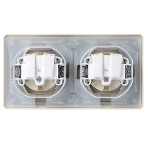 Розетка 2-ая с/з, со шторками, в сборе, IP44 GSL000247 Schneider Electric Glossa Бежевый, фото3