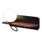 Настенный светильник с выключателем Ambrella light FW521 BK/DW черный/темное дерево G9 max 40W 280*100*125 (лампа LED G9 5W 4200K в комплекте), фото5