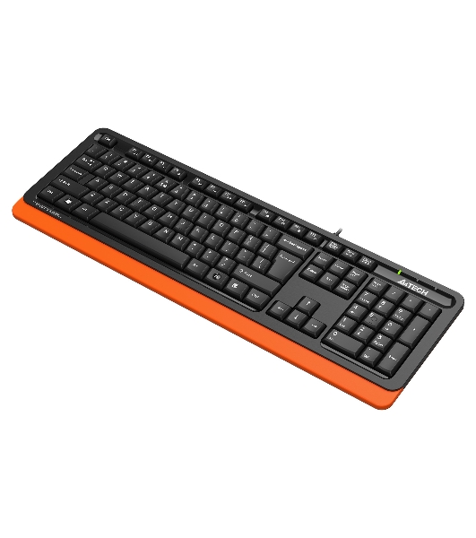 Клавиатура проводная A4Tech Fstyler FKS10, USB, черный/оранжевый