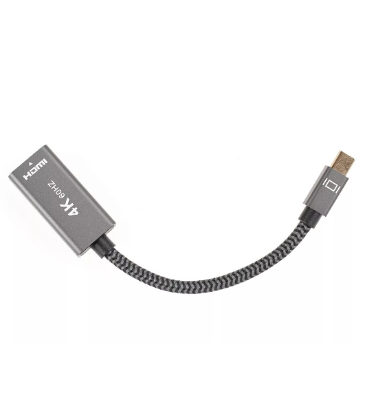 Адаптер miniDP --> HDMI-F 0.15м, оплетка, 4K@60Hz, Telecom (TA565)