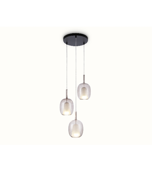 Подвесной светильник Ambrella light LH11156/3 BK/WH/TI черный/белый/янтарь E27*3 max 60W D425*1500