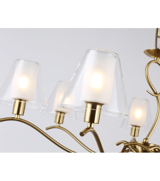 Люстра Ambrella light LH57093/7 BS/FR латунь/белый матовый E14/7 max 40W D840*790