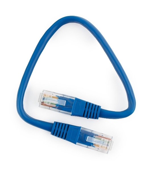 Патч-корд UTP Cablexpert cat.5e 0.25м, литой, многожильный, синий