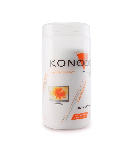 Чистящие средства Konoos KBF-100 Салфетки для ЖК-экранов в банке, 100 шт.