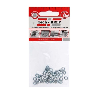 Гайка шестигранная М4 цинк. DIN 934 (уп. 50 шт) пакет Tech-Krep 103023