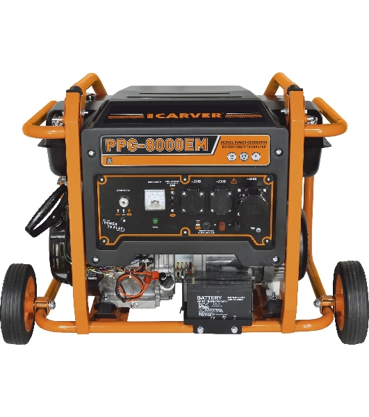 Электрогенератор бензиновый Carver PPG-8000ЕM, 6.5 кВт, 74 дБ, 89 кг