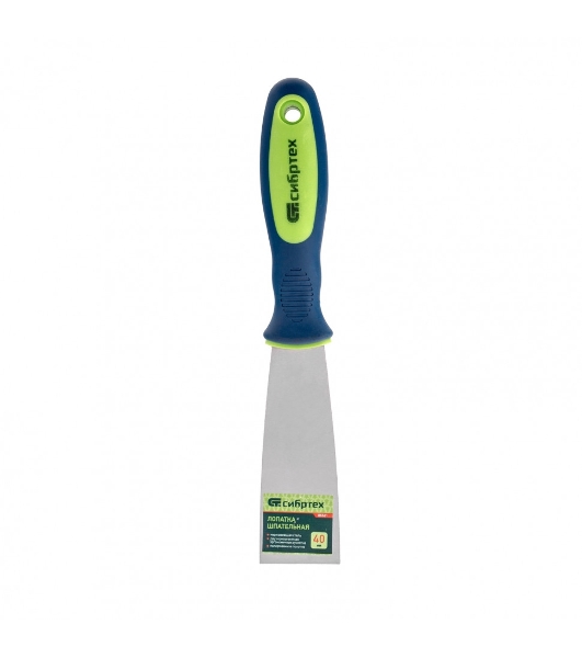 Шпательная лопатка из нержавеющей стали Сибртех, 40 мм, двухкомпонентная рукоятка