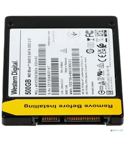 Накопитель SSD WD Blue SA510 WDS500G3B0A, 500GB, SATA III, 2.5', R/W 560/510