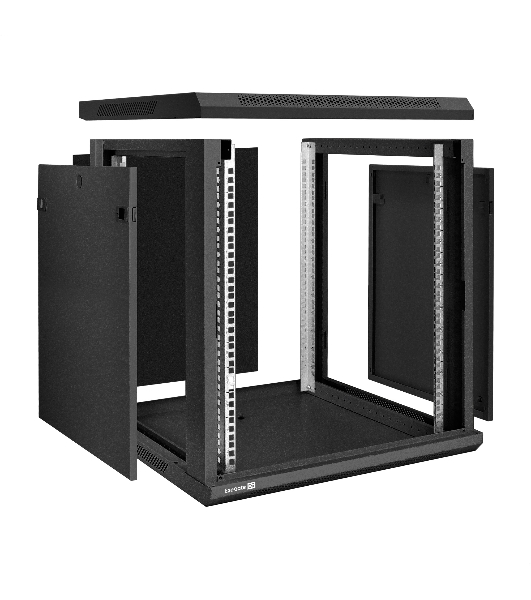 Шкаф телекоммуникационный 19' настенный 12U ExeGate EC-WM-12U.600.M.BLACK (19', 12U, 600x600x635 мм (ШхГхВ), передняя дверь металл, съемные боковые панели, пыле- и влагозащита IP23, черный RAL 9004)