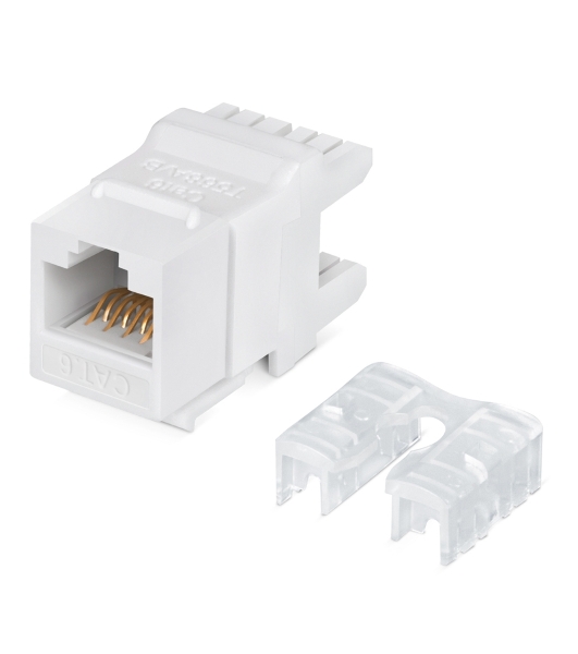 Модуль Keystone Rexant Jack RJ-45(8P8C), UTP неэкранированный, CAT 6, тип 180 градусов, белый PRO