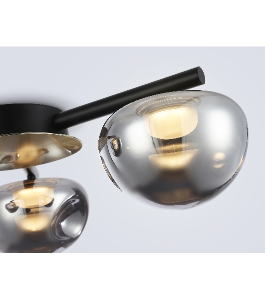 Светильник Ambrella light LH12006/3 BK/GD/SM черный/золото/дымчатый 18W 3000K D640*170