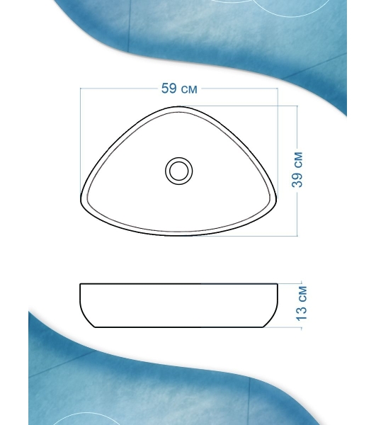 Комплект для ванной, 3 предмета (тумба Bau Dream 60, графит + раковина санфаянс накладная BAU Triangle 59х39, смеситель высокий Hotel Black)