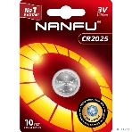 Батарейка литиевая 2025 NANFU (1 шт. в уп-ке) 3 В, фото 1