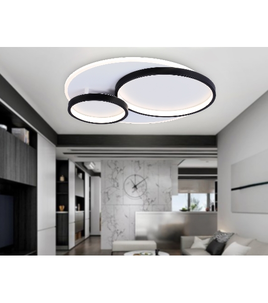 Светильник Ambrella light FA7719 WH/BK белый/черный 3000K-6400K 64W 490*470*90 (ПДУ РАДИО 2.4G)
