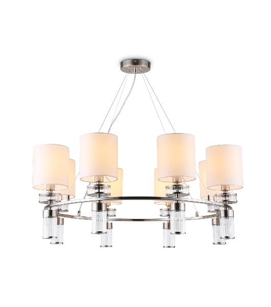 Люстра Ambrella light LH71293/8 SN/WH никель/белый E14/8 max 40W D830*780