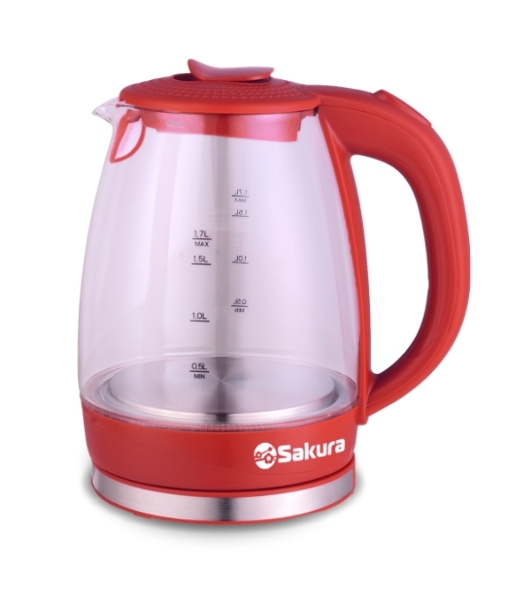 Чайник электрический Sakura SA-2717R 1.7 л, стекл подсв