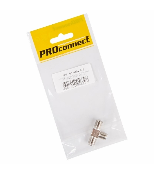Переходник антенный PROconnect (3-гнезда F), тройник, (1 шт.) (пакет)