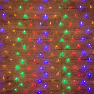 Гирлянда Neon-night Сеть с контроллером 1.5х1.5м 150 LED мульти. прозрачный провод 12Вт 220В IP20