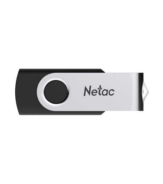 Флешка USB Netac U505 (NT03U505N-032G-20BK), 32Gb, USB 2.0, R/W 70/30, черный/серебристый