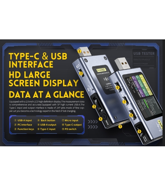 Тестер USB FNIRSI-FNB58 bluetooth