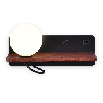 Настенный светильник с выключателем Ambrella light FW521 BK/DW черный/темное дерево G9 max 40W 280*100*125 (лампа LED G9 5W 4200K в комплекте), фото 1