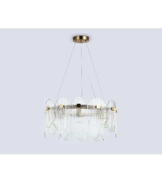 Светильник Ambrella light LH31251/6 BS/CL латунь/прозрачный E14*6 max 40W D510*270