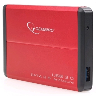 Внешний корпус для HDD Gembird EE2-U3S-2 2.5' EE2-U3S-2, черный, USB 3.0, SATA