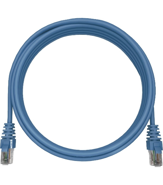 Патч-корд NTSS NTSS-PC-UTP-RJ45-5e-1.0-LSZH-BU NTSS-PC-UTP-RJ45-5E-1.0-LSZH UTP RJ-45 вил.-вилка RJ-45 cat.5e 1м синий LSZH (уп.:1шт) 26AWG
