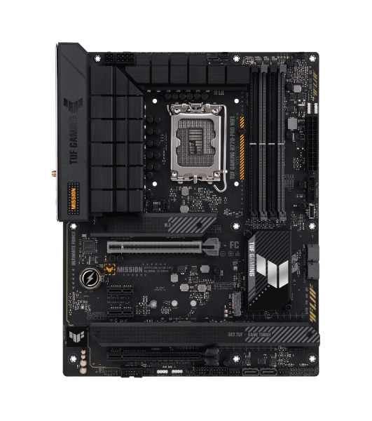 Материнская плата ASUS TUF GAMING H770-PRO WIFI, LGA 1700, Intel H770, 4xDDR5, 4xSATA, 4xM.2, 1xPCIe 5.0 x16, 1xPCIe 4.0 x4, 2xUSB-A 3.2 Gen 2, 4xUSB-A 3.2 Gen 1, 1xUSB-C 3.2 Gen 2x2, 1x2.5Gb LAN, 5x3.5 мм, 7.1, Standard-ATX