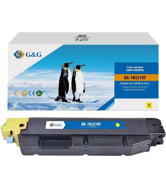 Картридж лазерный G&G GG-TK-5270Y (TK5270Y) желтый (6000 стр.) для Kyocera ECOSYS P6230cdn/M6230cidn/M6630cidn