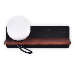 Настенный светильник с выключателем Ambrella light FW521 BK/DW черный/темное дерево G9 max 40W 280*100*125 (лампа LED G9 5W 4200K в комплекте), фото2