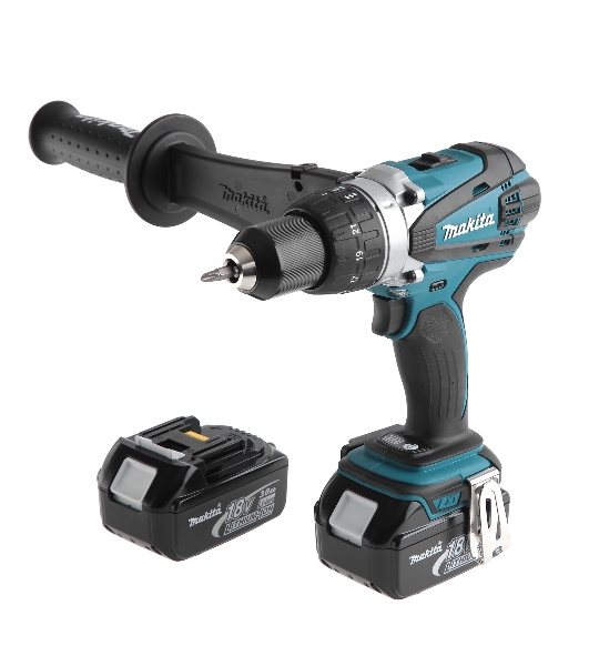 Дрель-шуруповерт Makita DDF458RFE, 18 В, 1,5 Ач, 42 Нм, бесщеточный, ударный