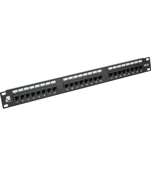 Патч-панель LANMASTER 24 порта с индикаторами, UTP, кат.5E, 1U